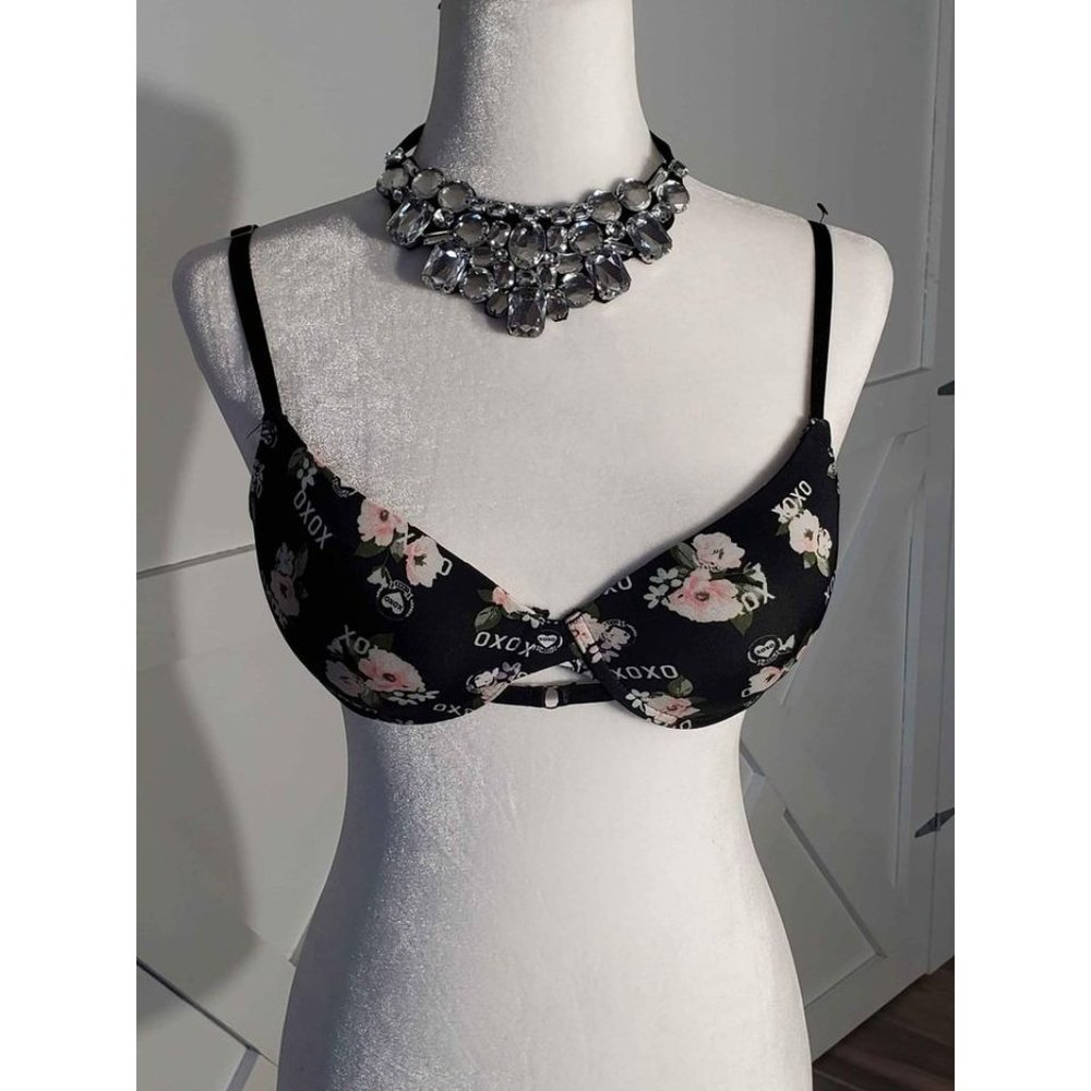 Xoxo bra flowered/black size 34C push-up